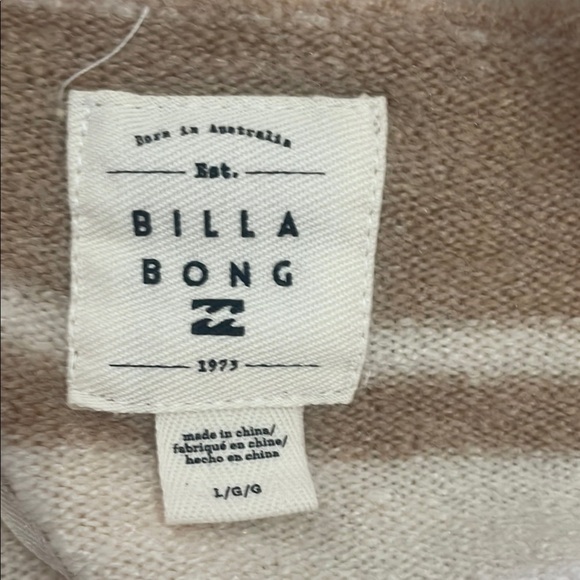 Billabong Striped Beige Cardigan Sweater - Picture 9 of 9